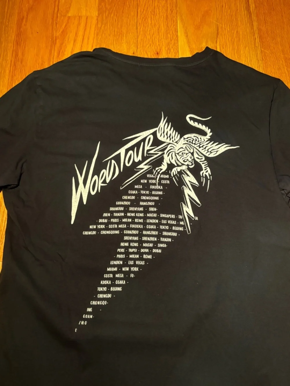 Givenchy Black Tee with White 'World Tour' Graphic